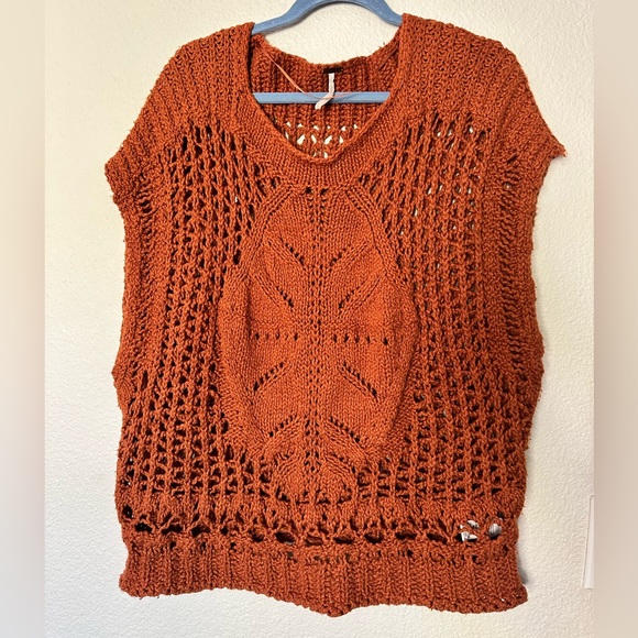 Free People Tops - Free People Crochet Tank Oversized Sweater Size Large